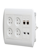 D-17 socket box + 4 white power sockets + adapter